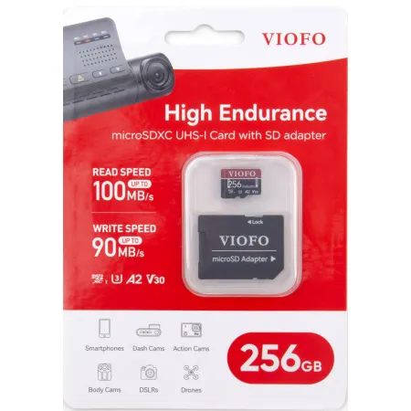 VIOFO A329WW 3CH 4K HDR GPS Wi-Fi + OP100 OBD-II + karta 256 GB